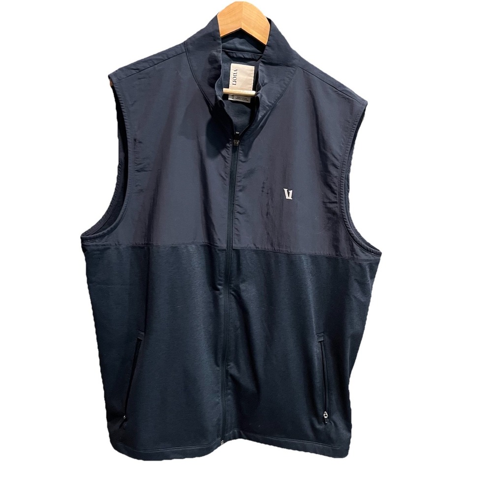 Vuori Navy Sunday Element Performance Full Zip Men's Vest Size XXL